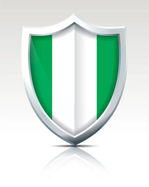 Ασπίδα με σημαία της Νιγηρίας — Διανυσματικό Αρχείο