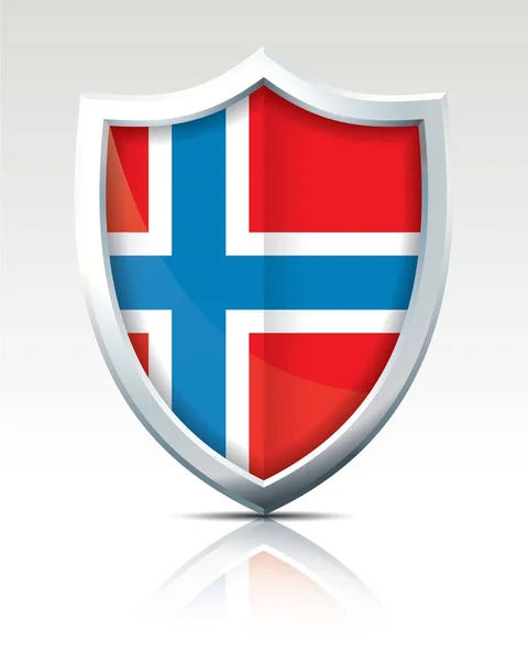 Schild met vlag van Noorwegen — Stockvector