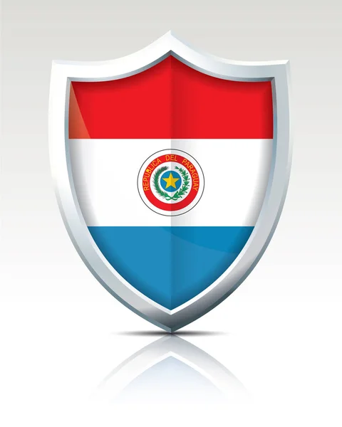 Escudo com Bandeira do Paraguai —  Vetores de Stock