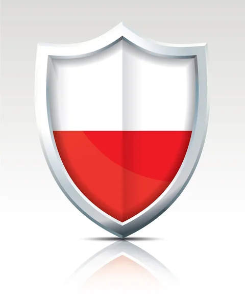 Bouclier avec drapeau de Pologne — Image vectorielle