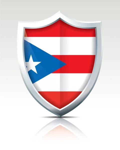 Escudo con Bandera de Puerto Rico — Vector de stock