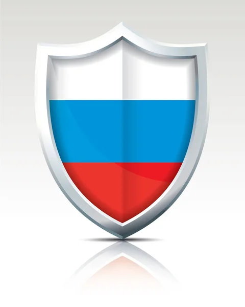 Bouclier avec Drapeau de Russie — Image vectorielle