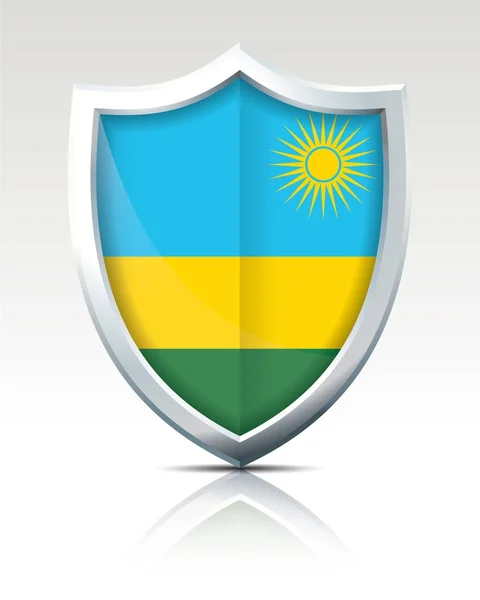 Shield with Flag of Rwanda — Stock Vector