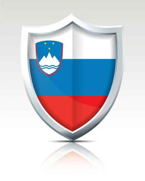 Slovenya bayrağı ile kalkan — Stok Vektör