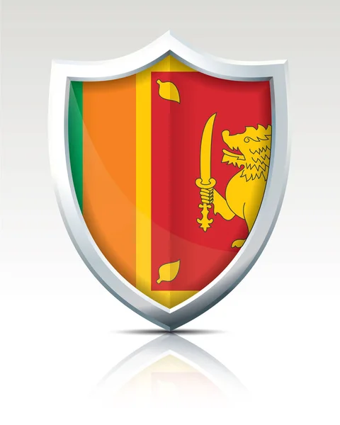 Bouclier avec drapeau du Sri Lanka — Image vectorielle