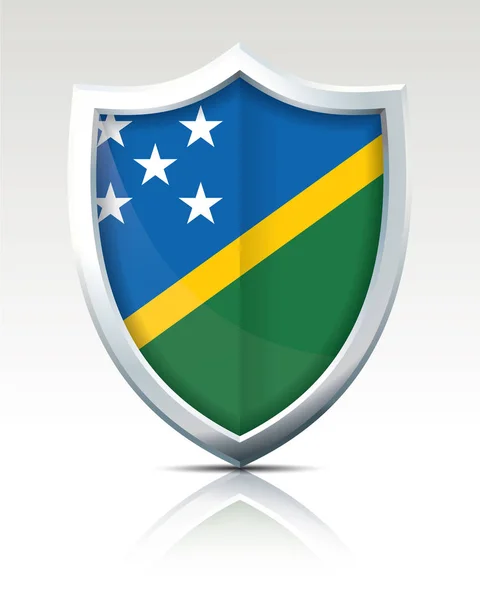ソロモン諸島の国旗と盾 — ストックベクタ