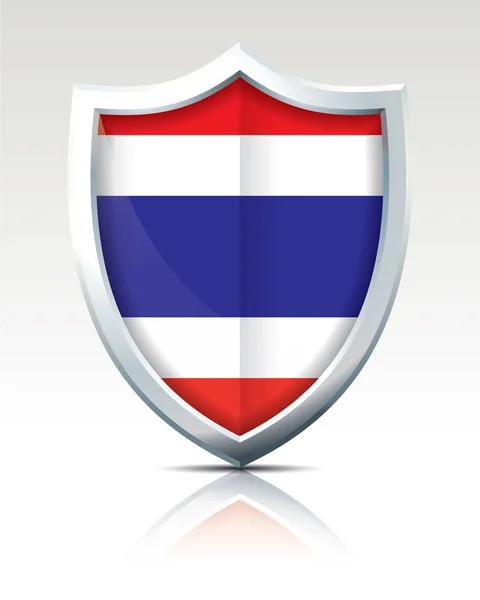 Escudo com Bandeira da Tailândia — Vetor de Stock