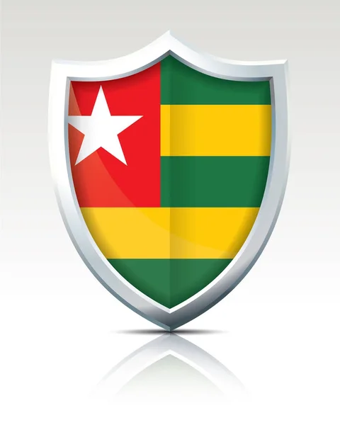 Schild mit Flagge von Togo — Stockvektor