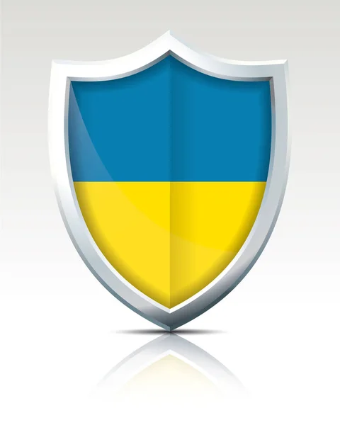 Štít s vlajka Ukrajiny — Stockový vektor