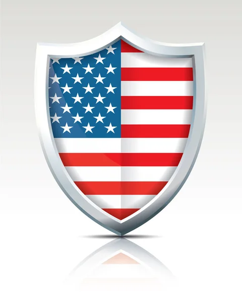 Escudo con Bandera de Estados Unidos de América — Vector de stock