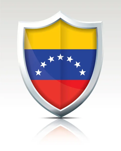 Venezüella bayrağı ile kalkan — Stok Vektör