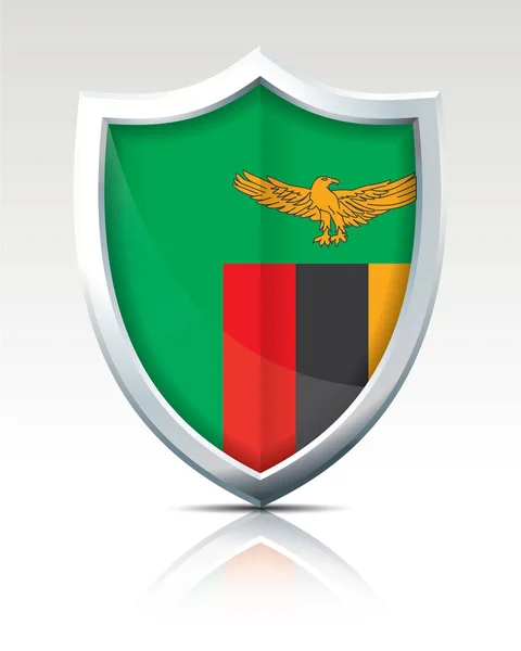 Schild mit der Flagge von Sambia — Stockvektor