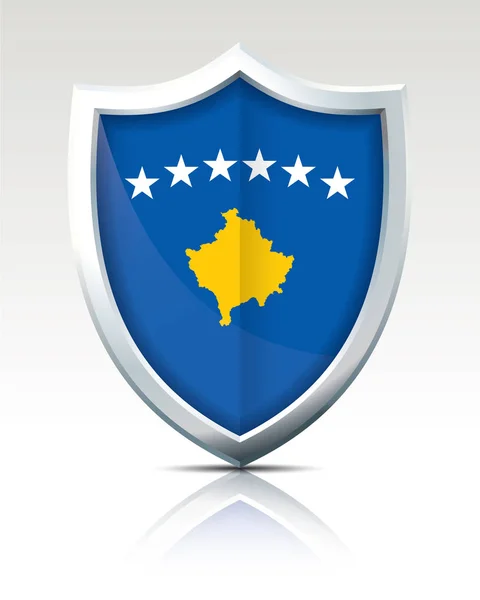 Sköld med flagga av Kosovo — Stock vektor