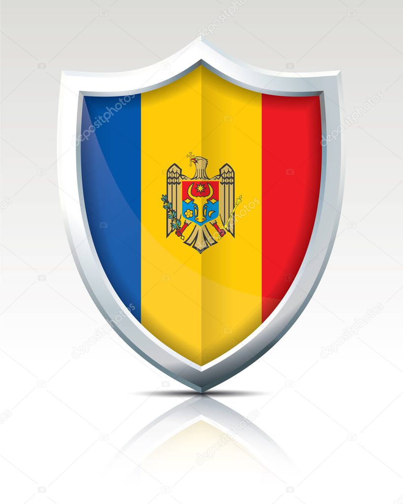 Shield with Flag of Moldova