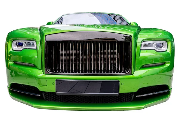 Zelené Luxusní Auto Izolované Průhledném Pozadí — Stock fotografie