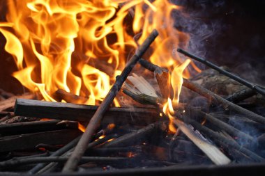 Barbeküde yangın.