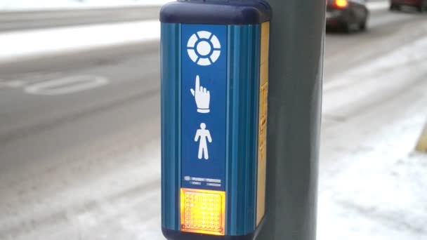 Traffic light for pedestrians in Finland — Stock Video