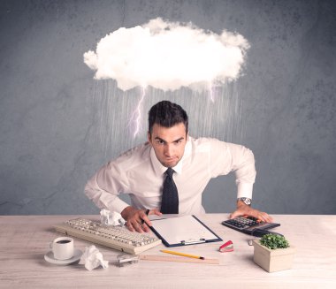 Ofisteki stresli iş adamı