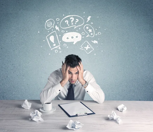 Business person in doubt and confused — Stock Photo, Image