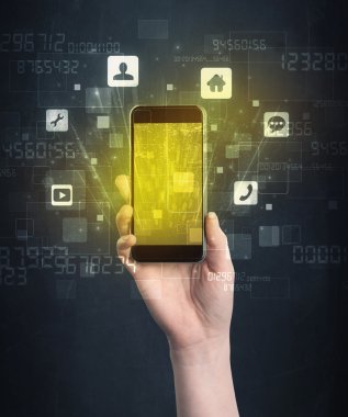 el ile altın perde smartphone tutarak