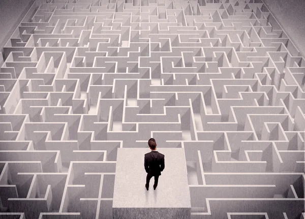 Labirynth yukarıdan bakarak işadamı