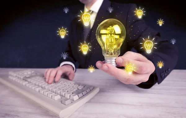 Businessman has a bright idea concept — Stock Photo, Image