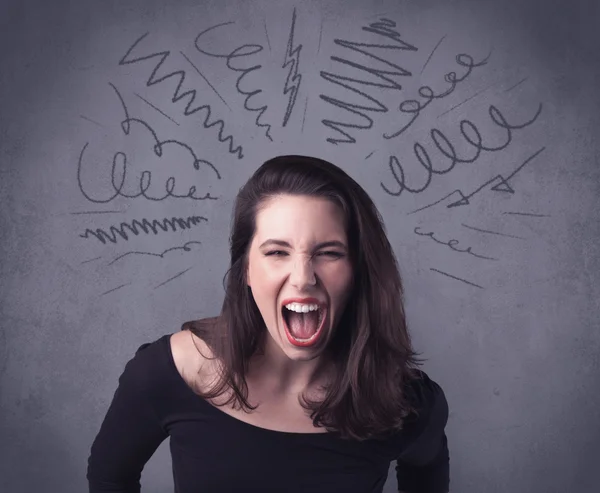 Girl with funny facial expression — Stock Photo, Image