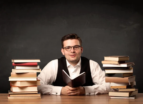 Teacher with books — Stock Photo, Image