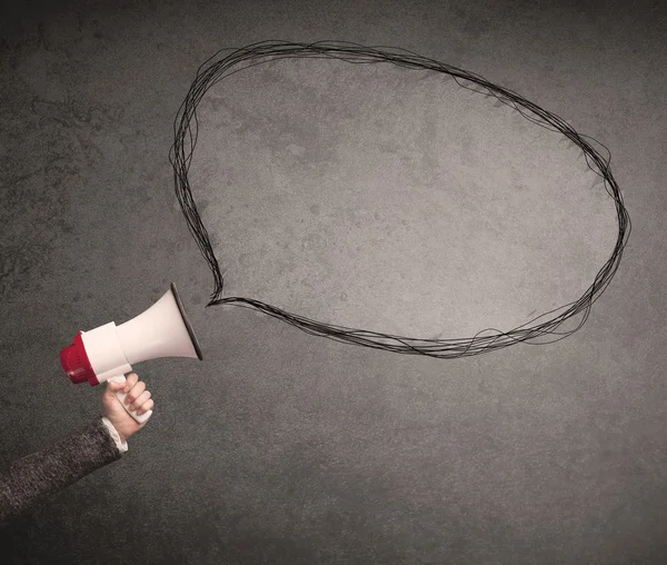 Megaphone with talk bubble — Stock Photo, Image