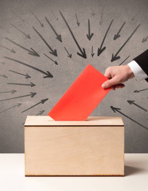 bir oy sandığı ve oyların kapat