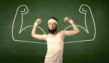 Sıska öğrenci kas istiyor.