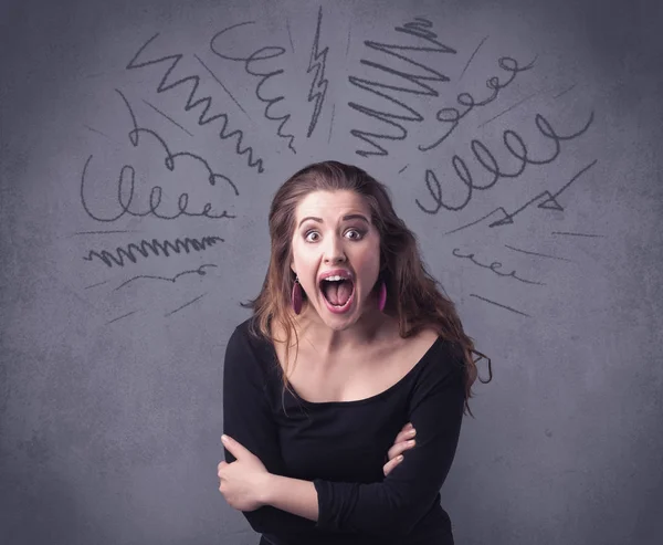 Girl with funny facial expression — Stock Photo, Image