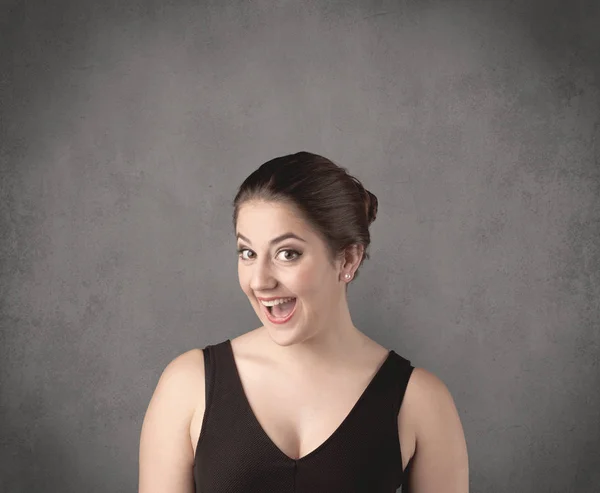Girl with funny facial expression — Stock Photo, Image