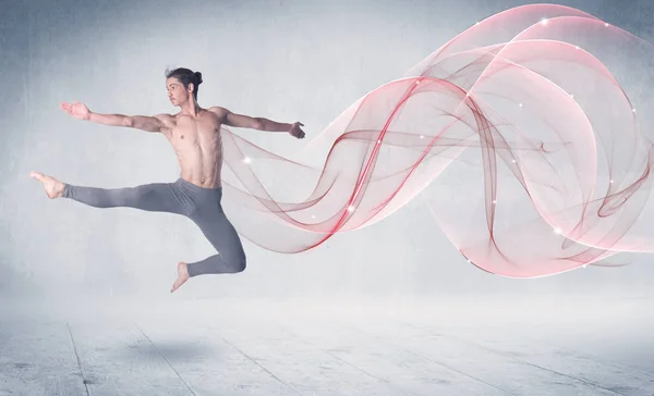 带抽象旋涡的芭蕾舞表演艺术家 — 图库照片
