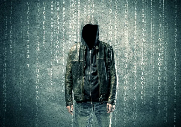 Boze mysterieuze hacker met nummers — Stockfoto