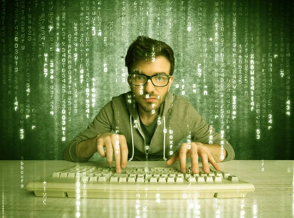 Hacking online no conceito de progresso — Fotografia de Stock