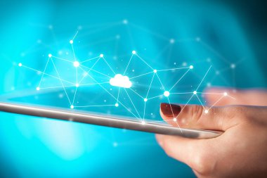 Tablet bulut kavramı ile dokunmadan parmak