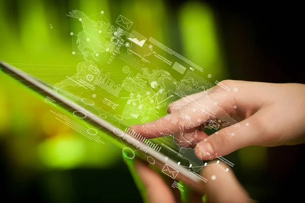 Tablet grafiklerle dokunmadan parmak