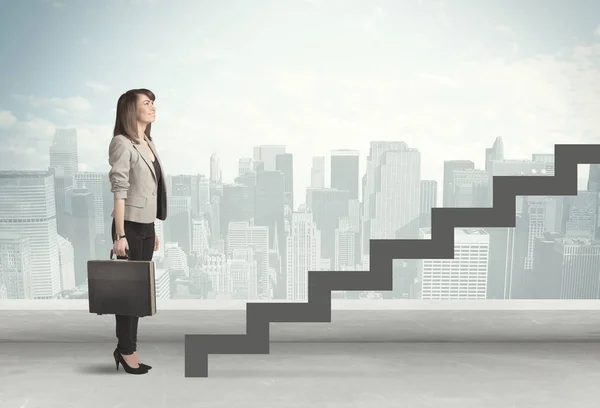 Persona de negocios frente a una escalera — Foto de Stock