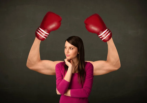 Strong and muscled boxer arms — Stock Photo, Image