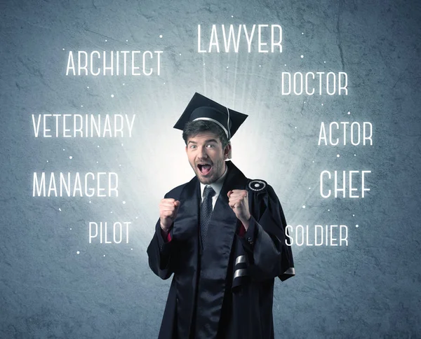 Graduete person looking for professions — Stock Photo, Image