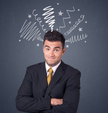 İşadamı karalamalar ile 