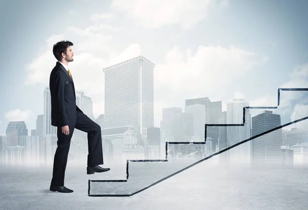 Business person in front of a staircase — Stock Photo, Image