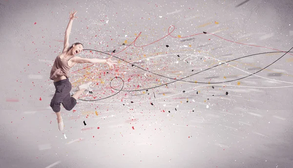 Stedelijk dansen met lijnen en spetters — Stockfoto