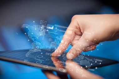 Tablet grafiklerle dokunmadan parmak