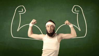 Sıska öğrenci kas istiyor.