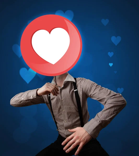 Businessman holding heart sign — Stock Photo, Image