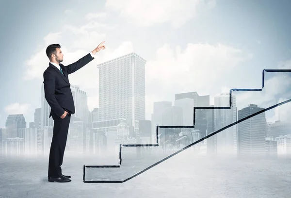 Business person in front of a staircase — Stock Photo, Image