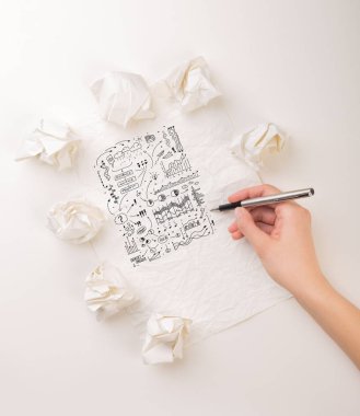 El buruşuk kağıt yazma