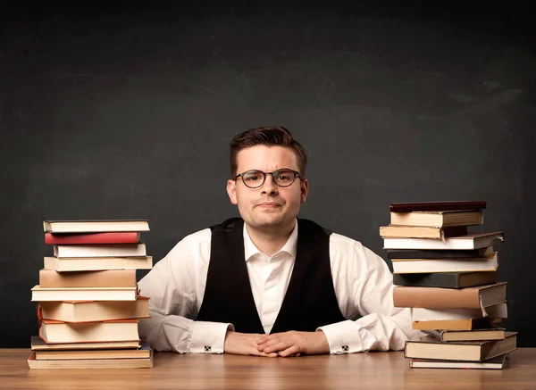 Teacher with books — Stock Photo, Image